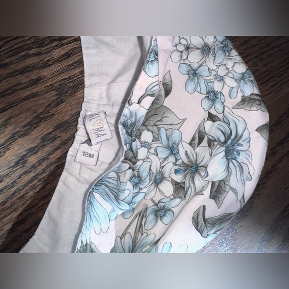 Paloma de la o floral baby blue bonnet and matching bloomer set luxury rare find - Picture 2 of 4